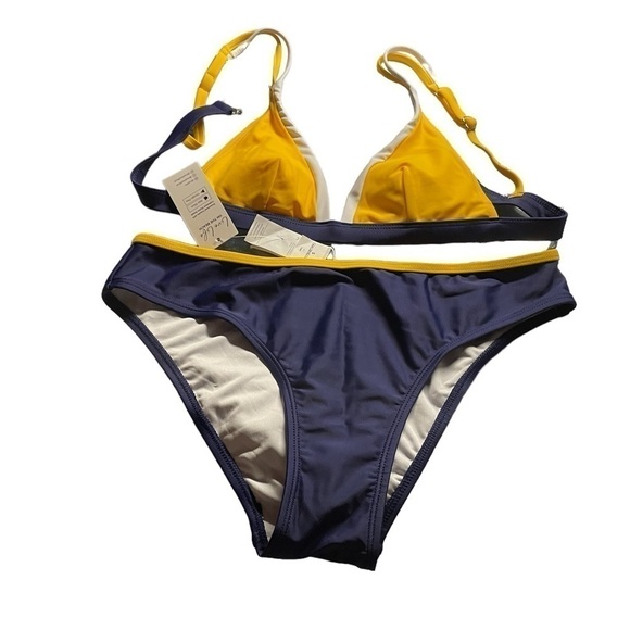 Color-Blocking Sexy Bikini With Spaghetti Straps - Bra-XS - Bottoms -Small NWT - Picture 1 of 12